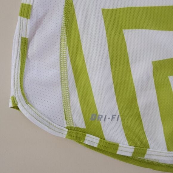 Nike Women's Dri-FIT Green Chevron Running Tank Top - Picture 7 of 11